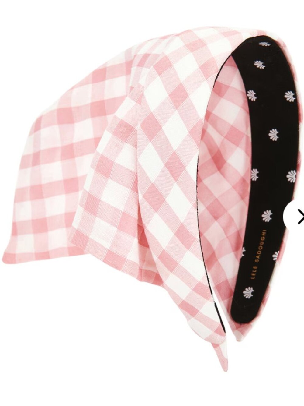 Lele Sadoughi Jackie Check Hankerchief Headband NWOT - Picture 3 of 7